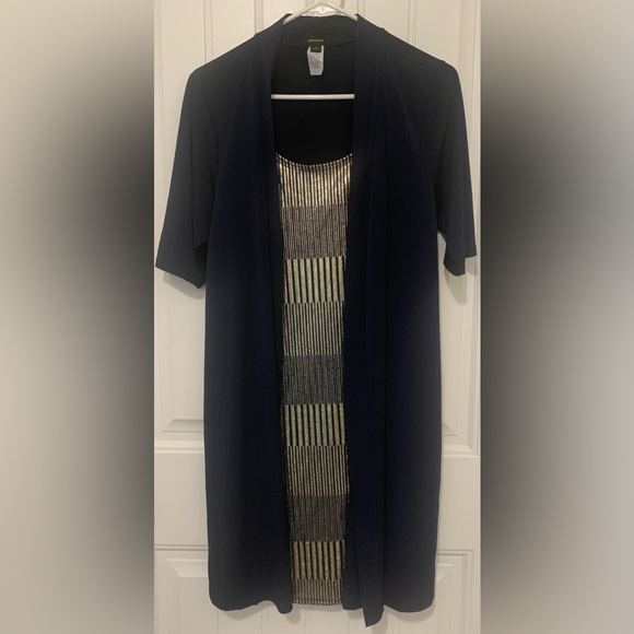 Dresses & Skirts - 🔥2/$20🔥NWOT❗️”2-fer” style dress. Navy/gold